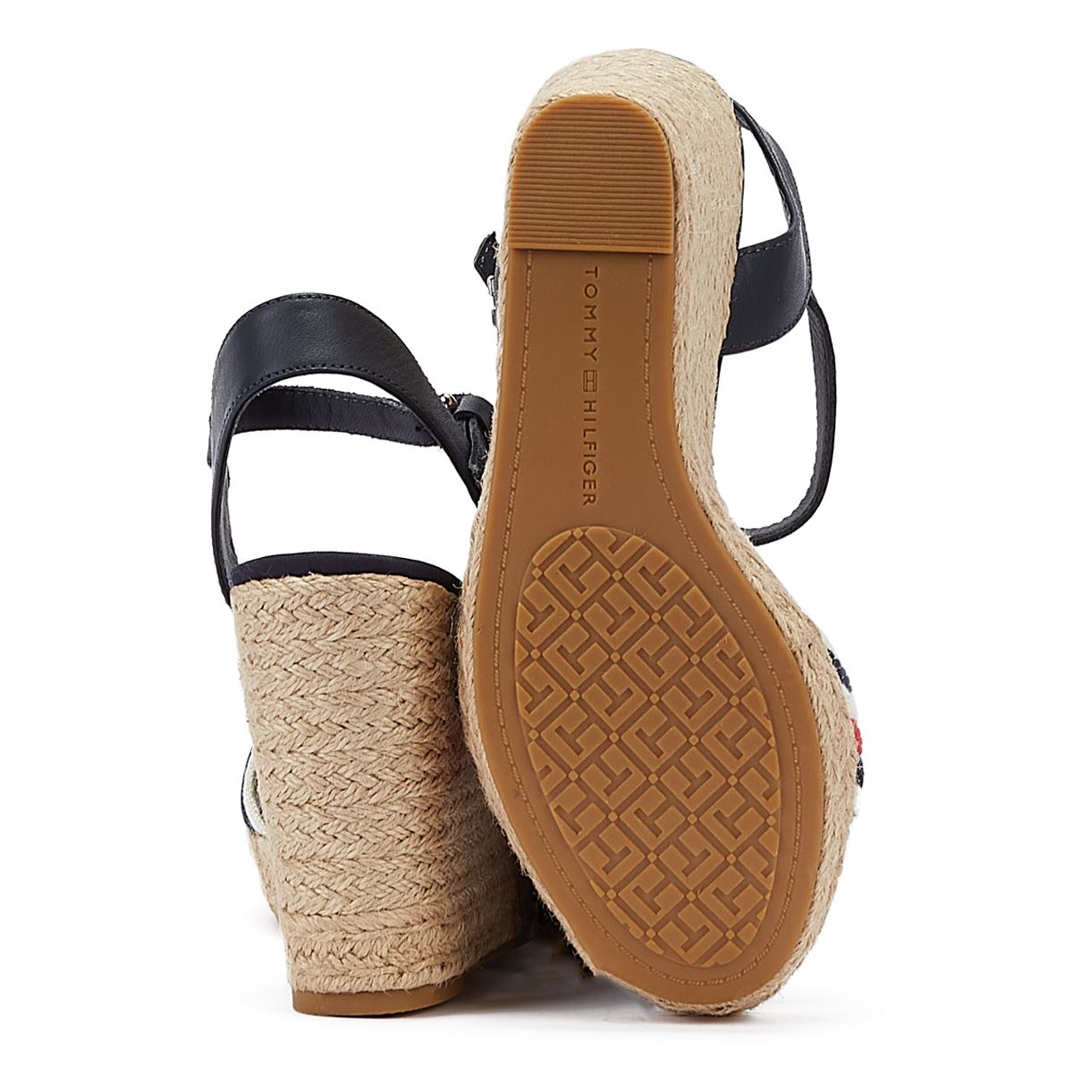 Tommy Hilfiger Corporate Wedge Sandales bleues pour femmes