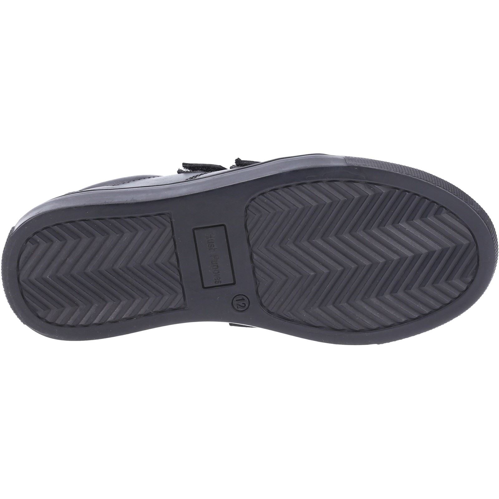 Hush Puppies Santos Junior Chaussures Noires Pour Garçons En Cuir