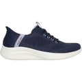 Skechers Ultra Flex 3.0 Easy Step Baskets Femme En Toile Bleu Marine/Lavande