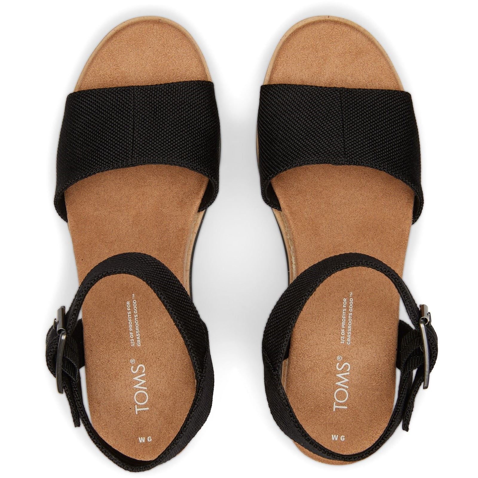 TOMS Diana Compensées Noires Pour Femmes En Synthétique