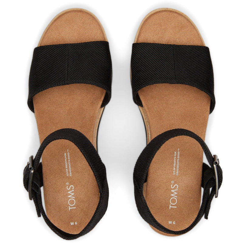 TOMS Diana Compensées Noires Pour Femmes En Synthétique