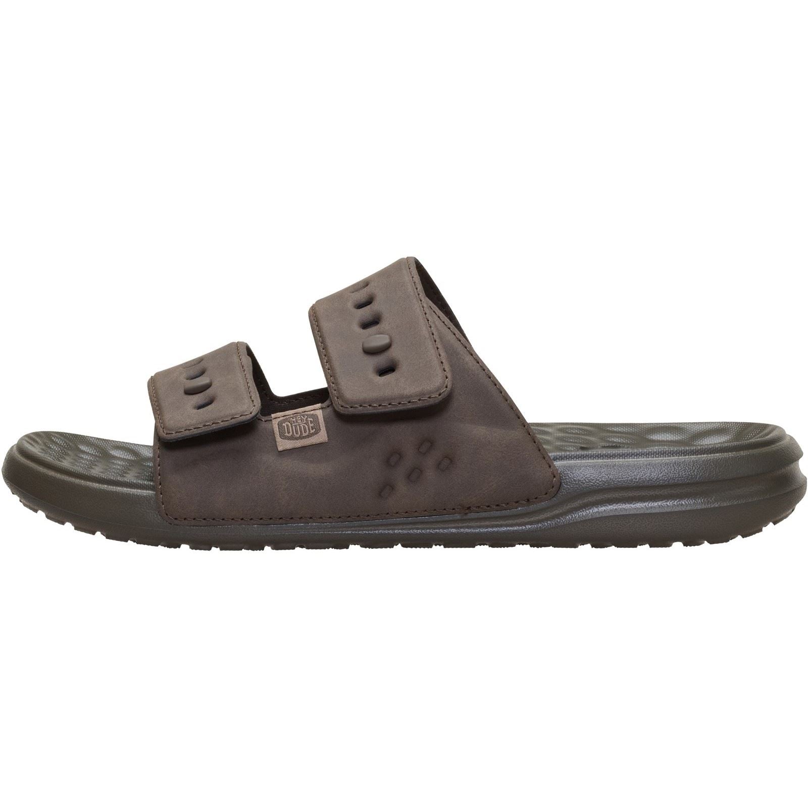 HEYDUDE Wave 2 Strap Sandales Brunes Majeures Pour Hommes En Polyuréthane