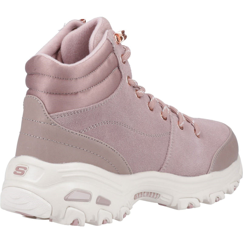 Skechers D'Lites Bottes Roses Poudrées Pour Femmes En Cuir