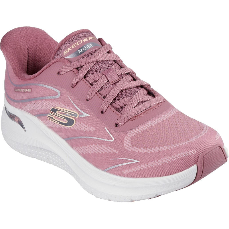 Skechers Arch Fit 2.0 Chaussures De Sport En Toile Mauve Foncé Pour Femme