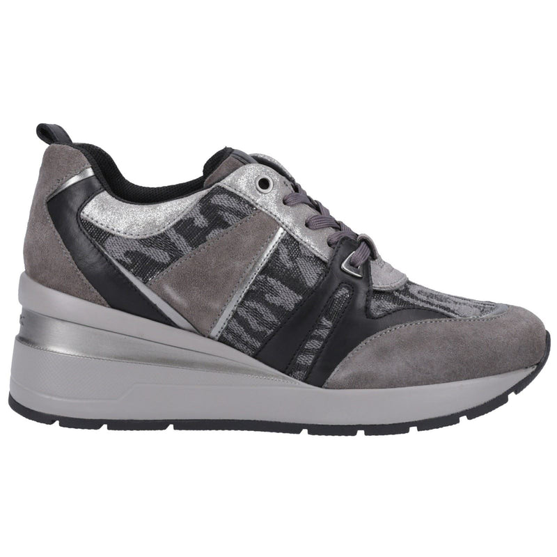 Geox D Zosma B Baskets En Daim Pour Femmes, Gris Foncé