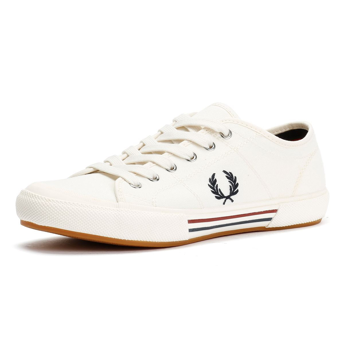 Fred Perry B708 Vintage Tennis Baskets Blanches En Toile Pour Homme