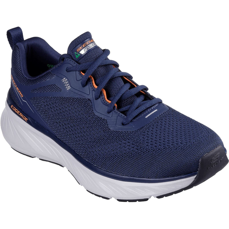 Skechers Edgeride Exxo Baskets Homme En Textile Bleu Marine/Orange