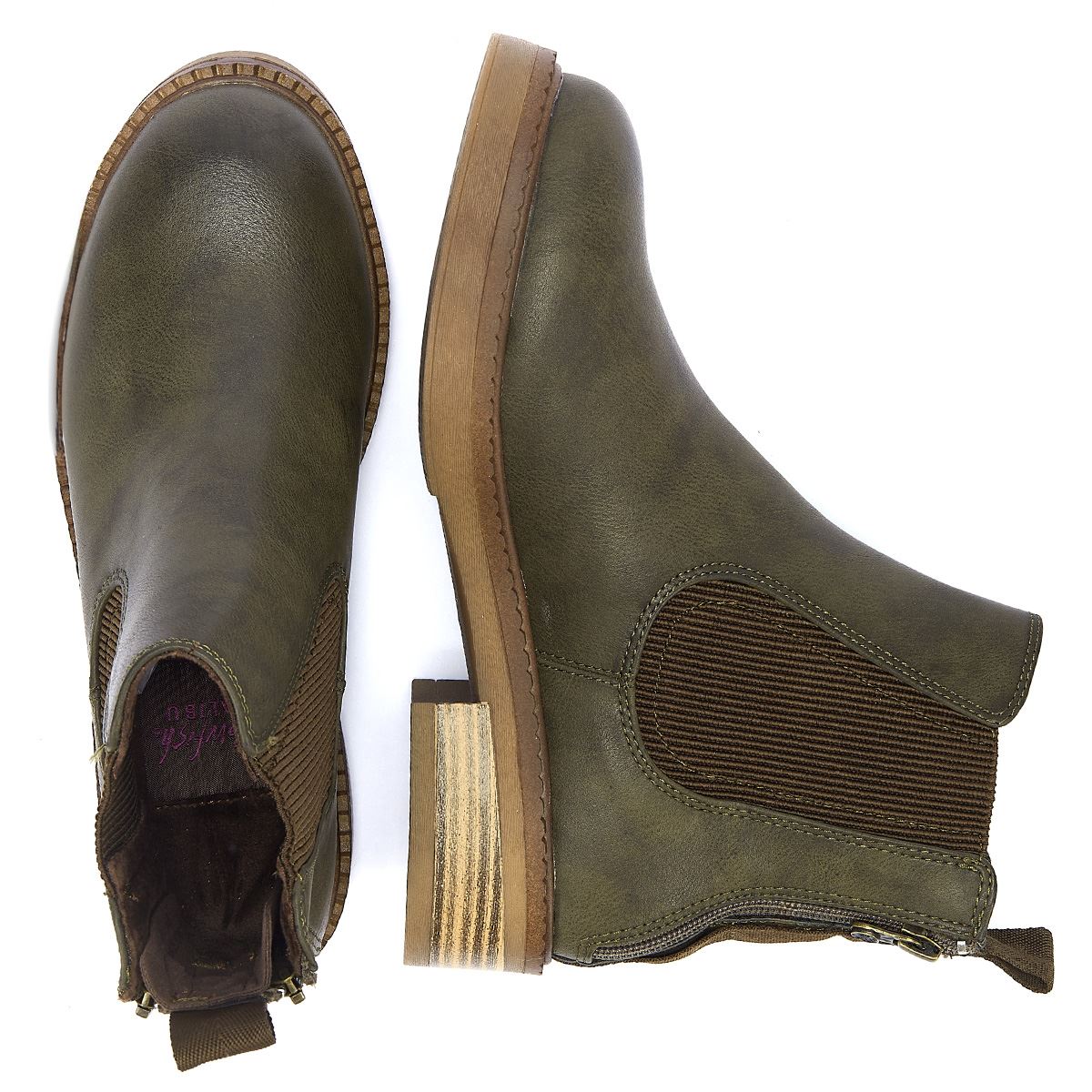 Blowfish Malibu Vedder Bottes En Simili Cuir Olive Pour Femme