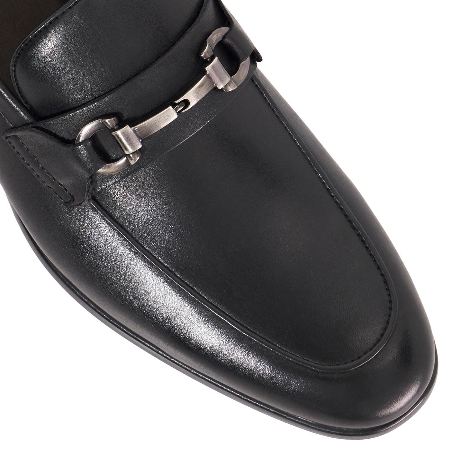 Dune Seymore Chaussures En Cuir Pour Hommes Noires À Enfiler