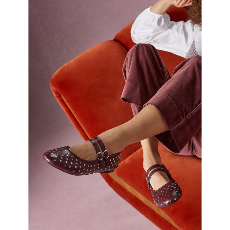 Hush Puppies Nixie Chaussures En Cuir Violet Pour Femme