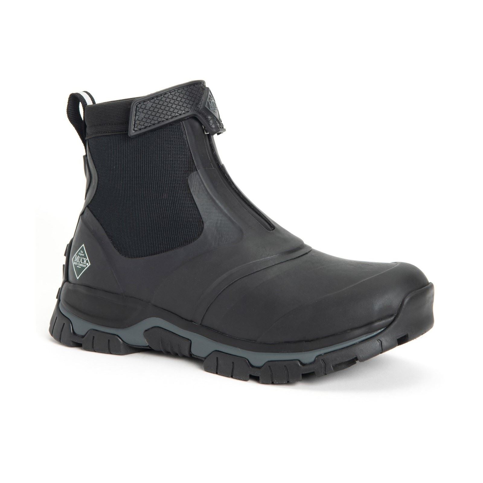 Muck Boots Apex Mid Zip Bottes De Pluie En Caoutchouc Noir/Sombre Shadow En Français.