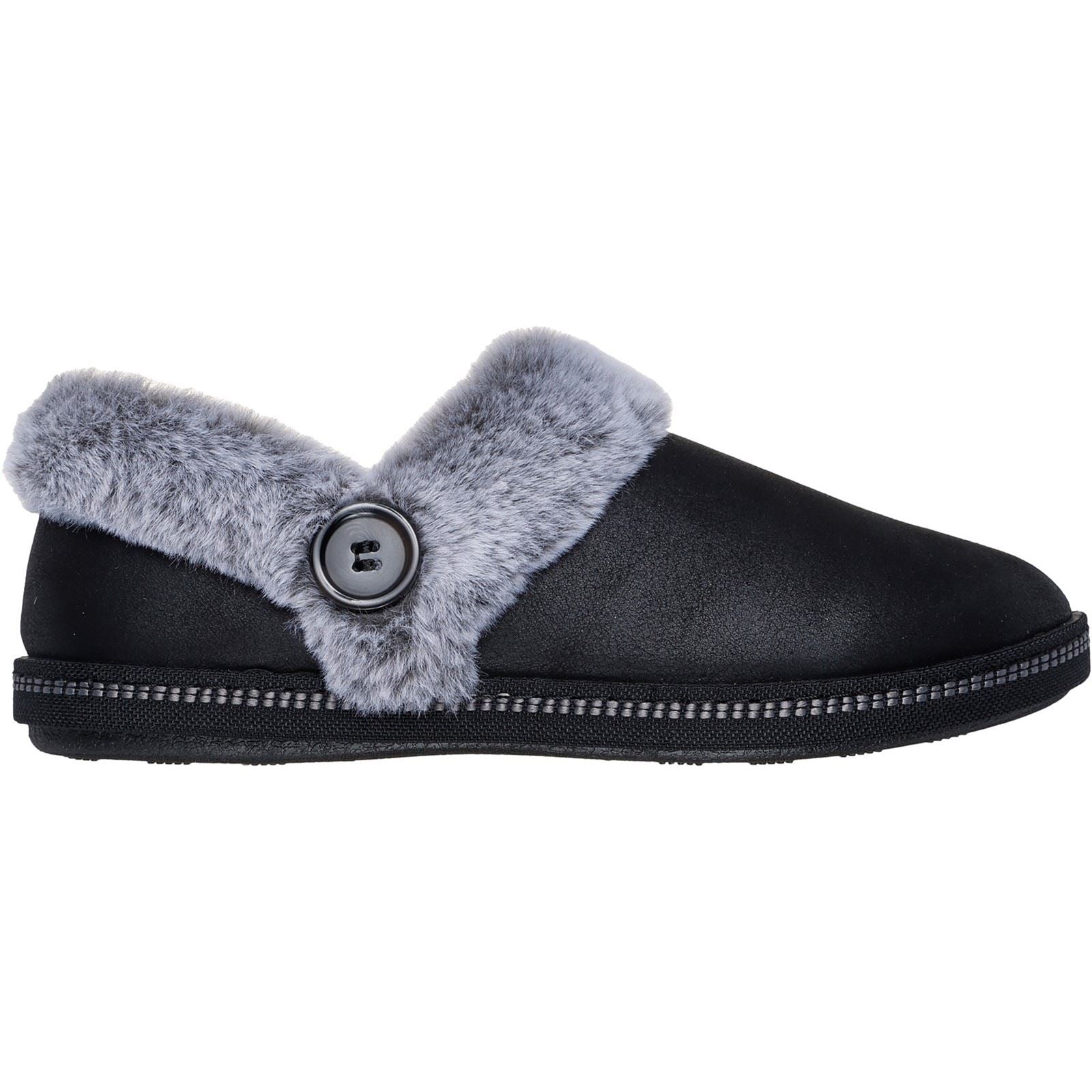 Skechers Cozy Campfire French Toast 2 Chaussons Noirs En Textile Pour Femme