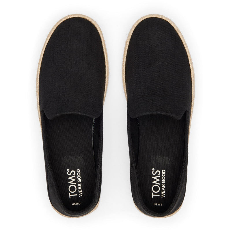 TOMS Carolina Espadrilles Noires Pour Femmes En 100% Coton