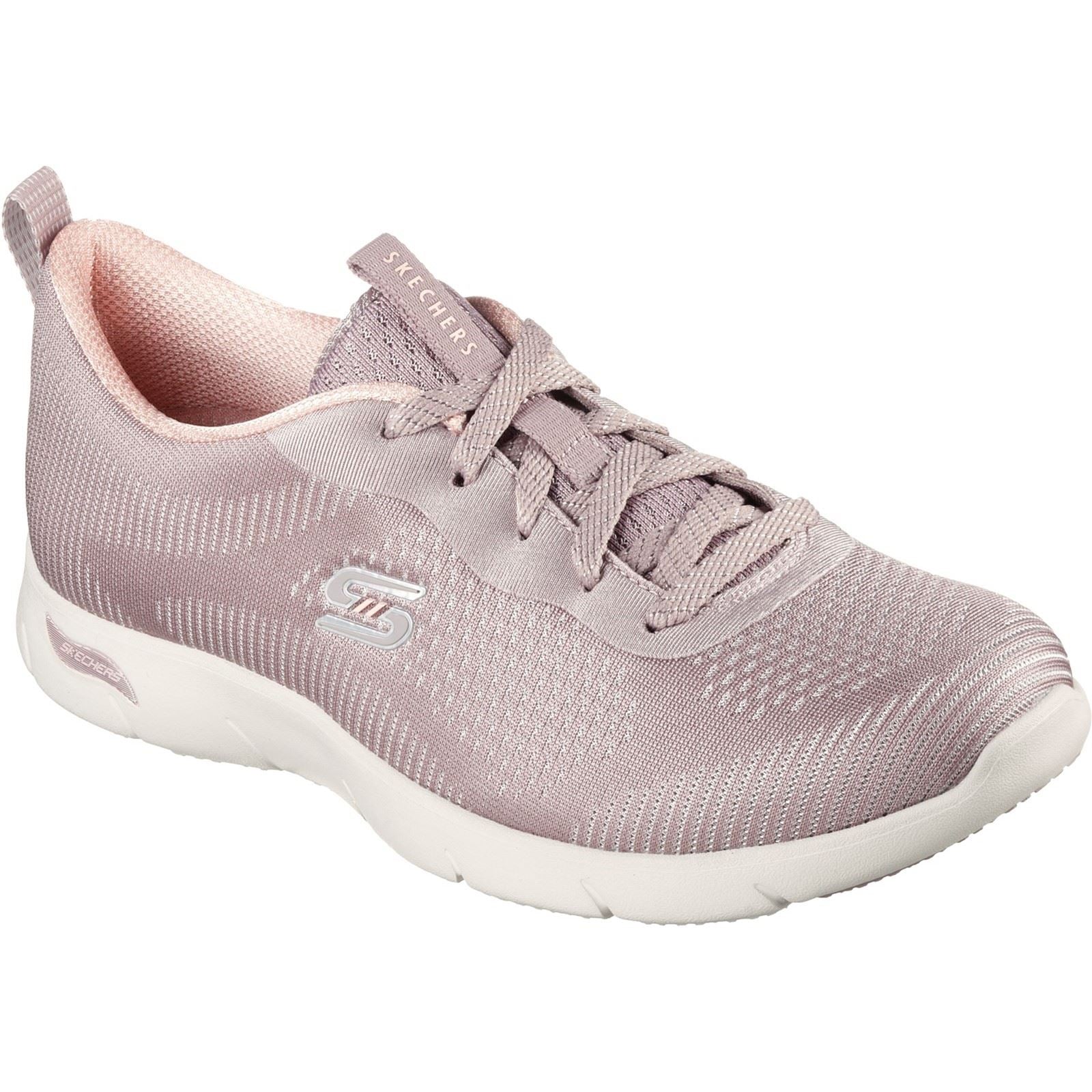 Skechers Arch Fit Refine Classy Doll Baskets Pour Femmes En Toile De Couleur Taupe Foncé
