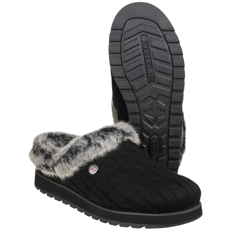 Skechers Keepsakes Ice Angel Chaussons Noirs Pour Femmes En Synthétique