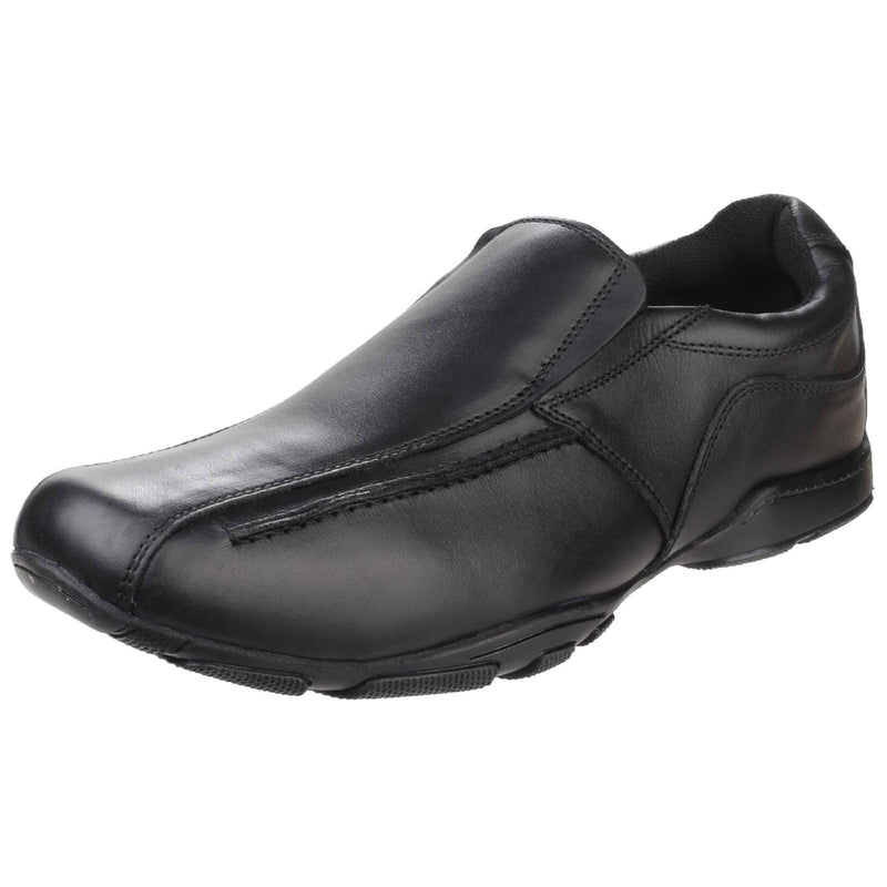 Hush Puppies Bespoke Senior Chaussures Noires Pour Garçons En Cuir