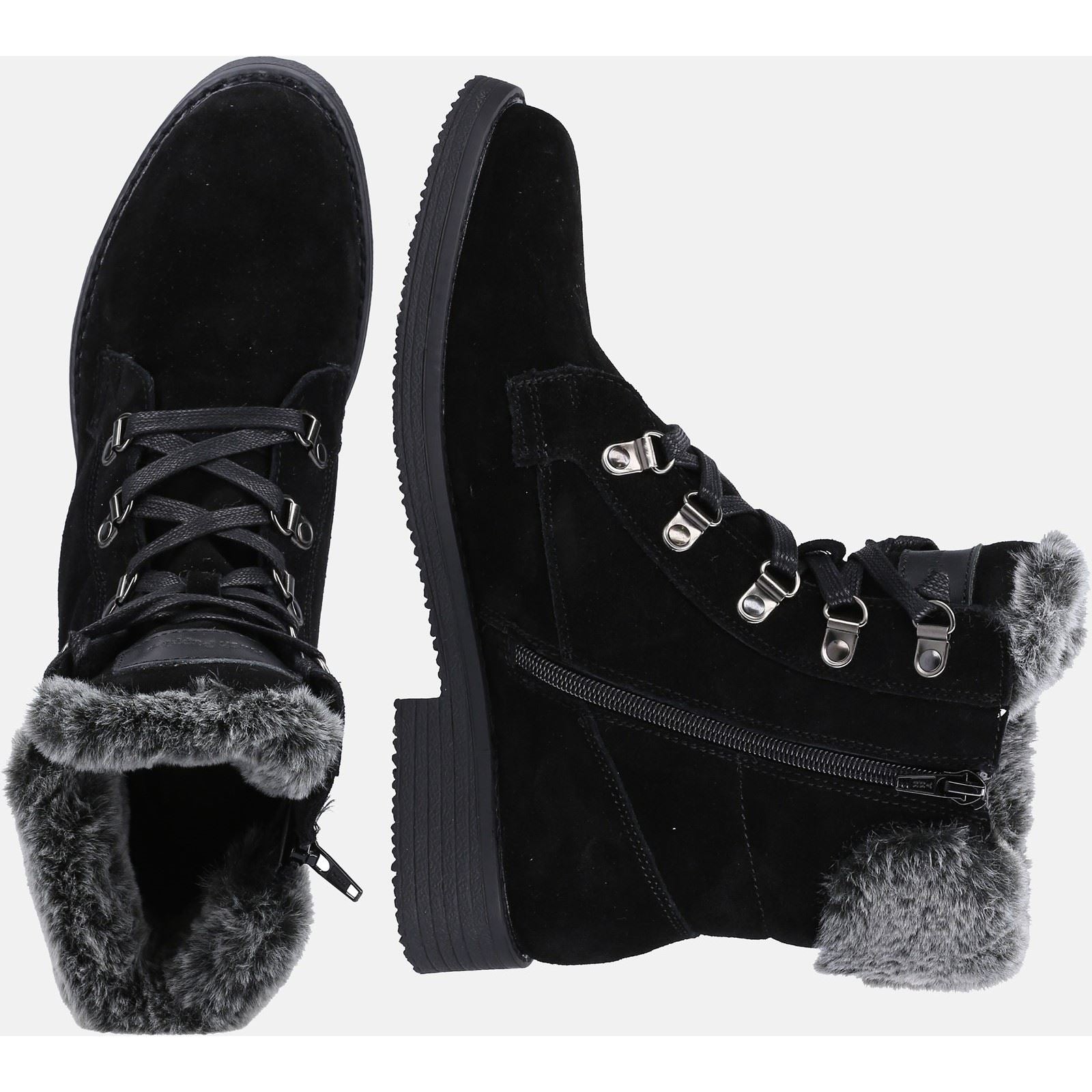 Hush Puppies Florence Bottes Noires En Cuir Pour Femmes