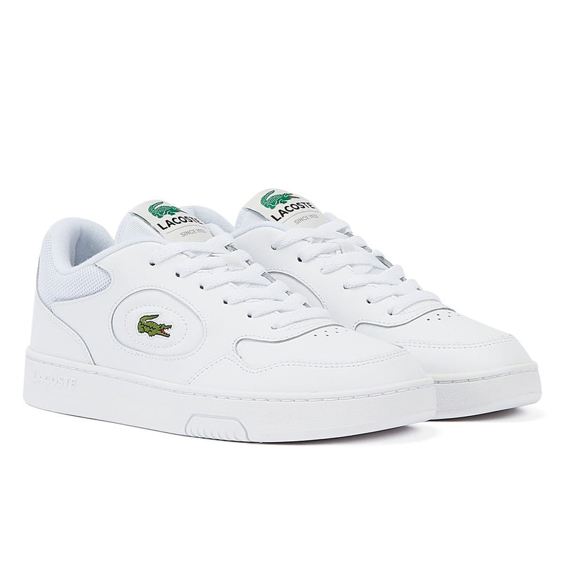 Lacoste Baskets Blanches En Cuir Pour Hommes