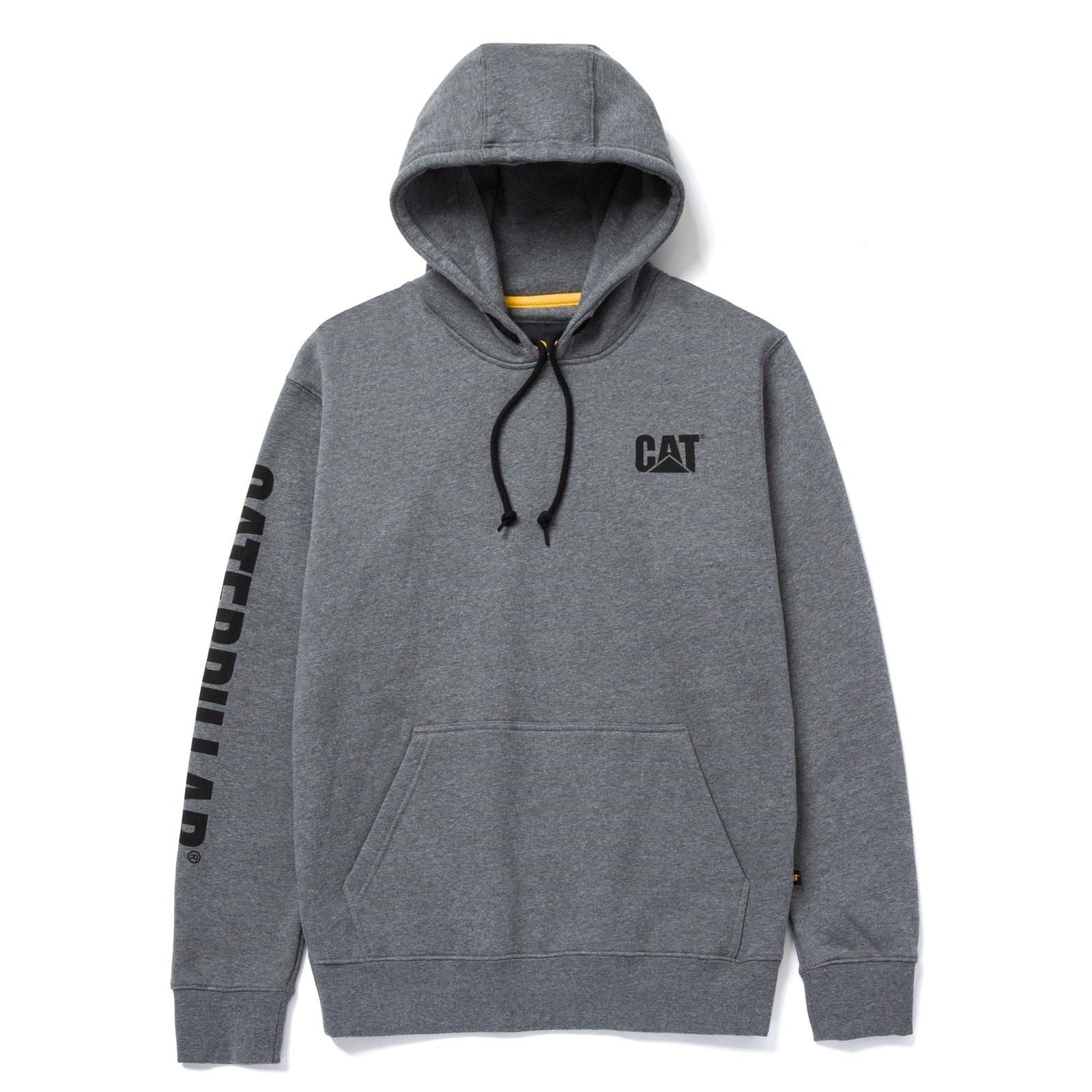 Caterpillar Trademark Banner Sweat À Capuche Gris En Coton Pour Homme