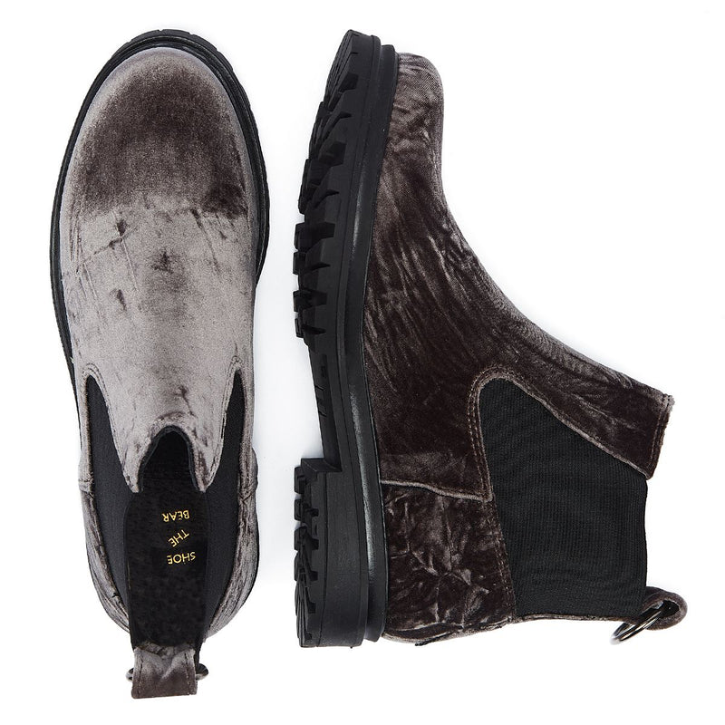 Shoe The Bear Bottes Grises En Velours Pour Femmes Akira Chelsea