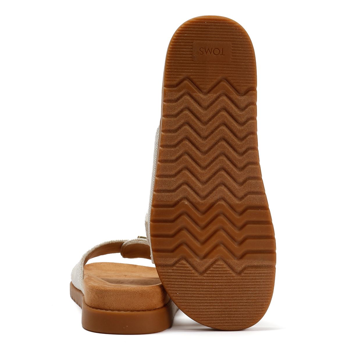 TOMS Marin Slide Sandales Blanches En Textile Pour Femmes