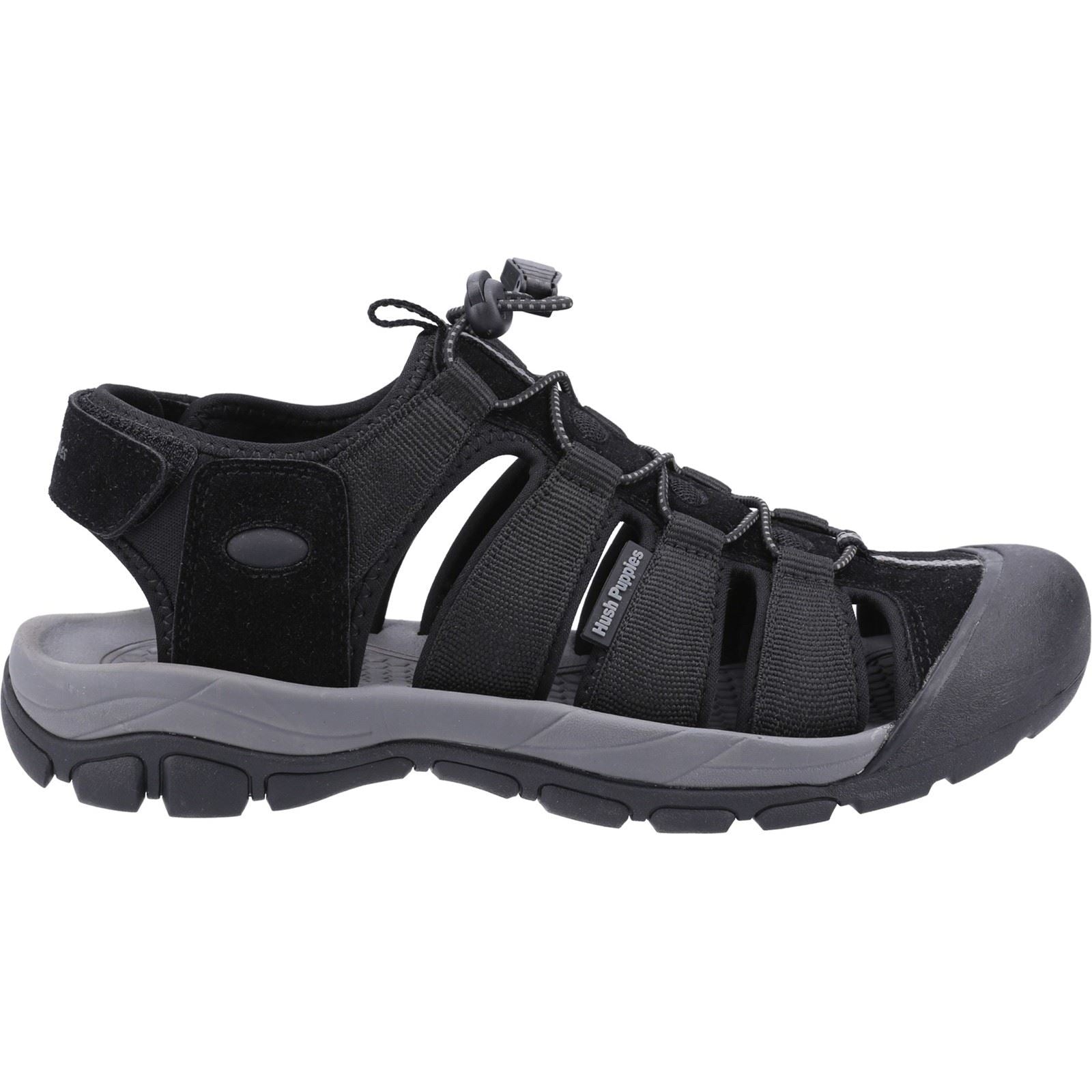 Hush Puppies Peru Sandales Noires Pour Homme En Polyuréthane/Toile