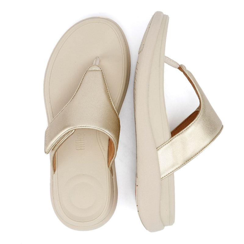 FitFlop F-Mode Go Adjustable Flatform Sandales Dorées Pour Femmes