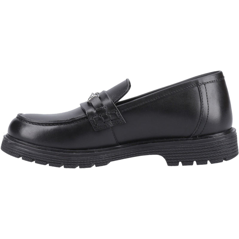 Hush Puppies Lydia Senior Chaussures Plates Noires Pour Filles En Cuir