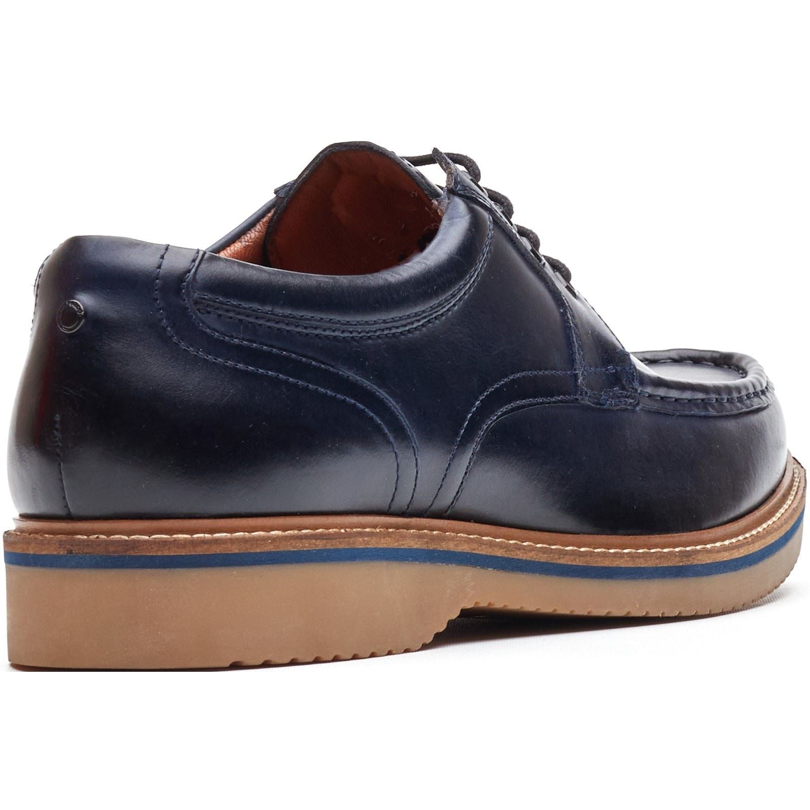 Base London Langdon Chaussures De Bateau Pour Hommes En Cuir Navy