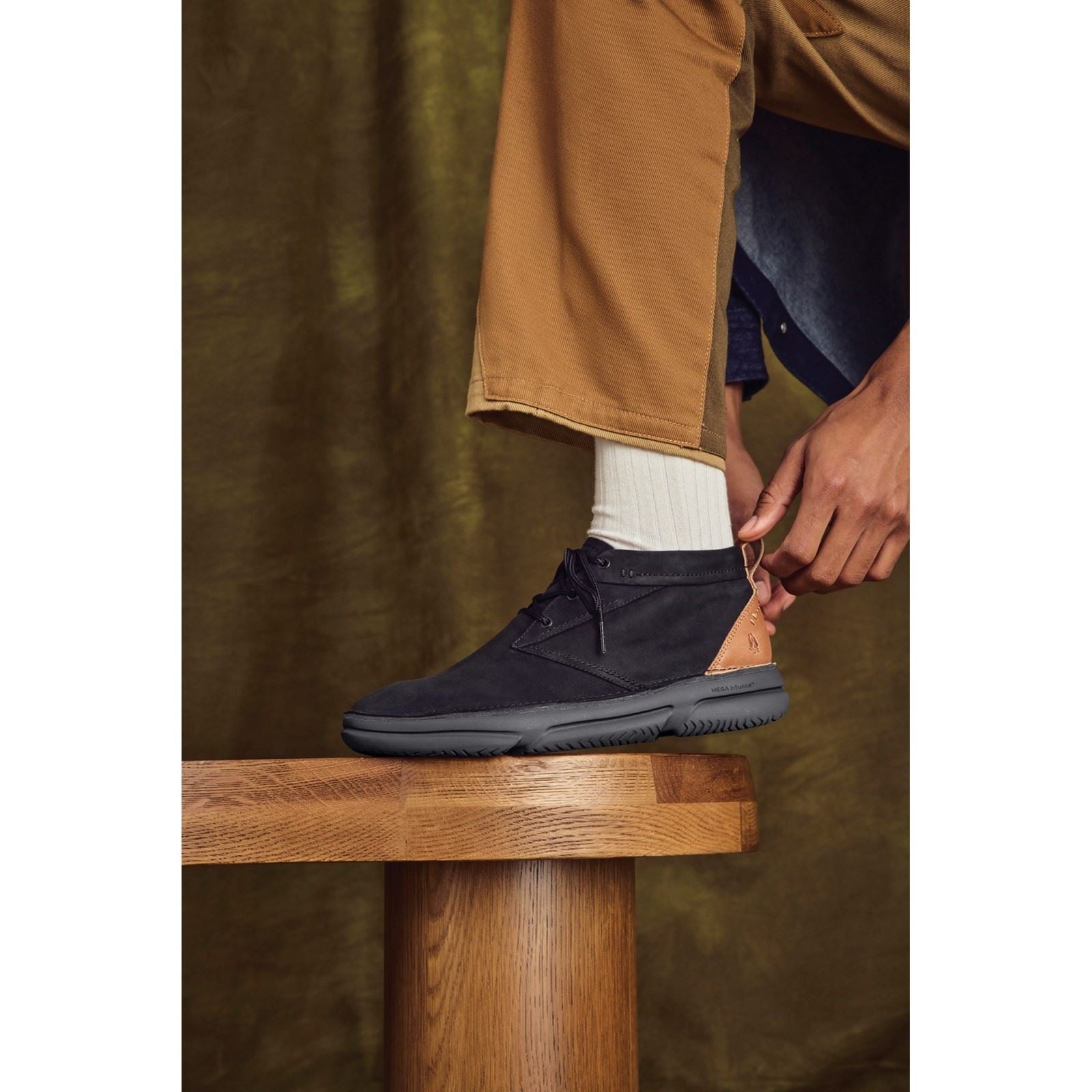 Hush Puppies Baylor Bottes En Cuir Noires Pour Hommes