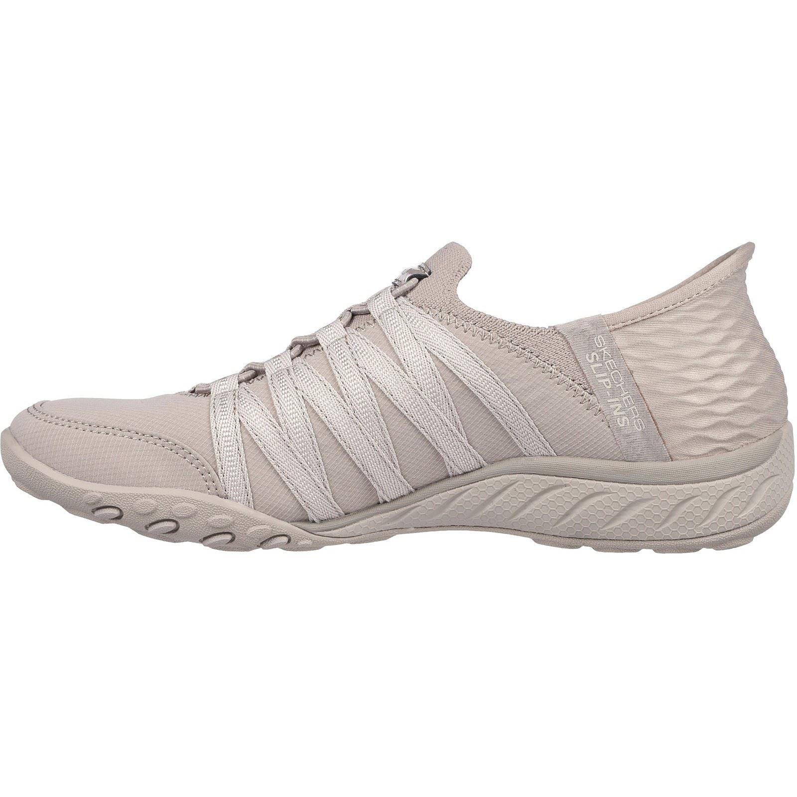 Skechers Breathe Easy Roll With Me Baskets Pour Femmes En Maille Tricotée, Couleur Taupe