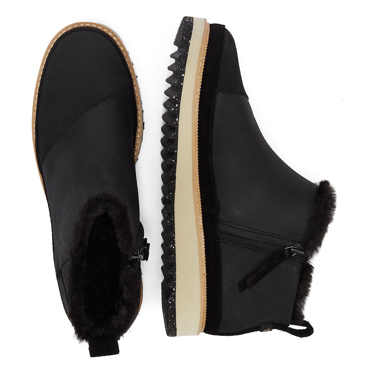 TOMS Bottes Noires Pour Femmes En Nubuck Huilé Marlo