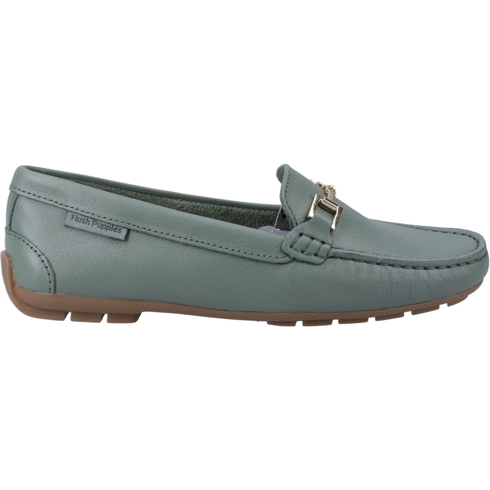 Hush Puppies Eleanor Femmes Mocassins En Cuir Sauge