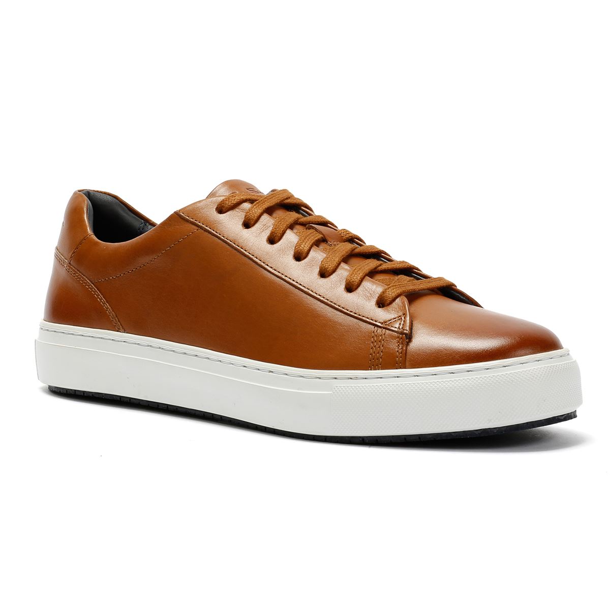 Ben Sherman Ace Cupsole Baskets En Cuir Marron Pour Hommes