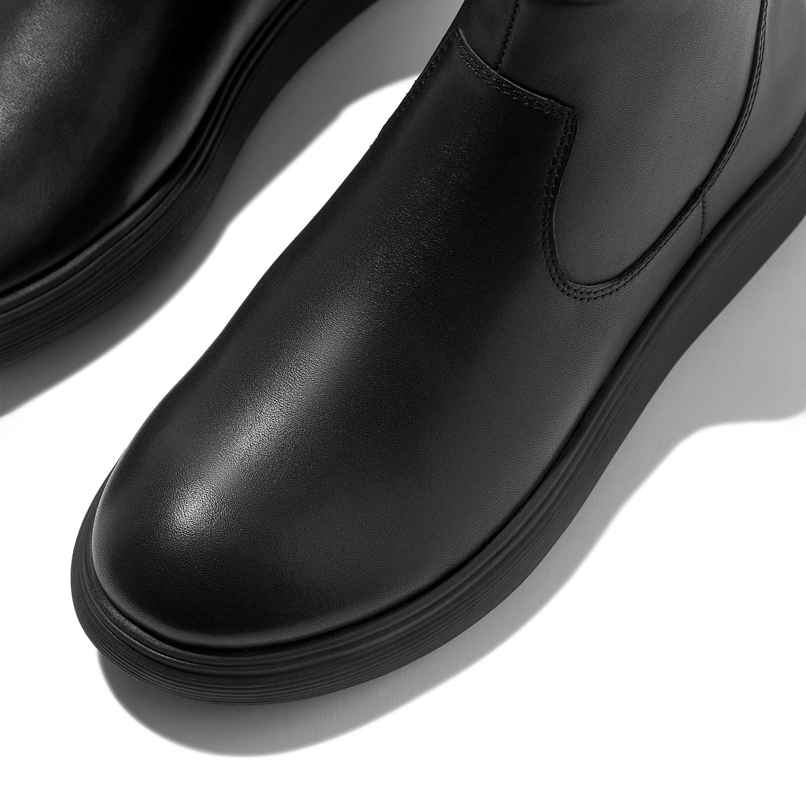 Fitflop Iq-Comff Bottes Noires Tout En Cuir Pour Femmes