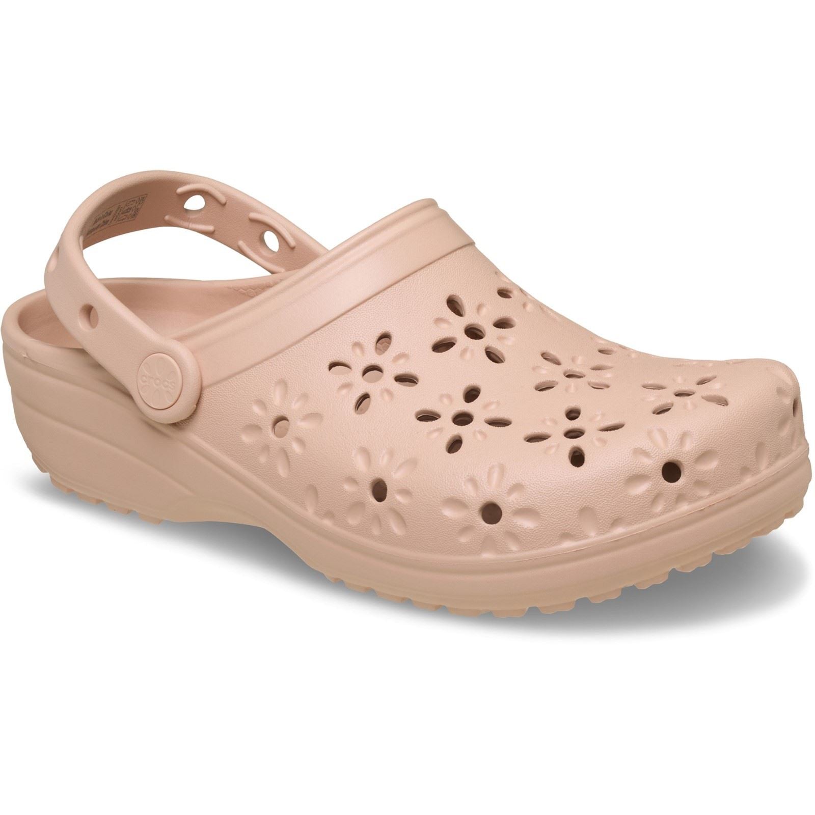 Crocs Classic Floral Cut Out Sabots En Caramelle Rose En Thermoplastique
