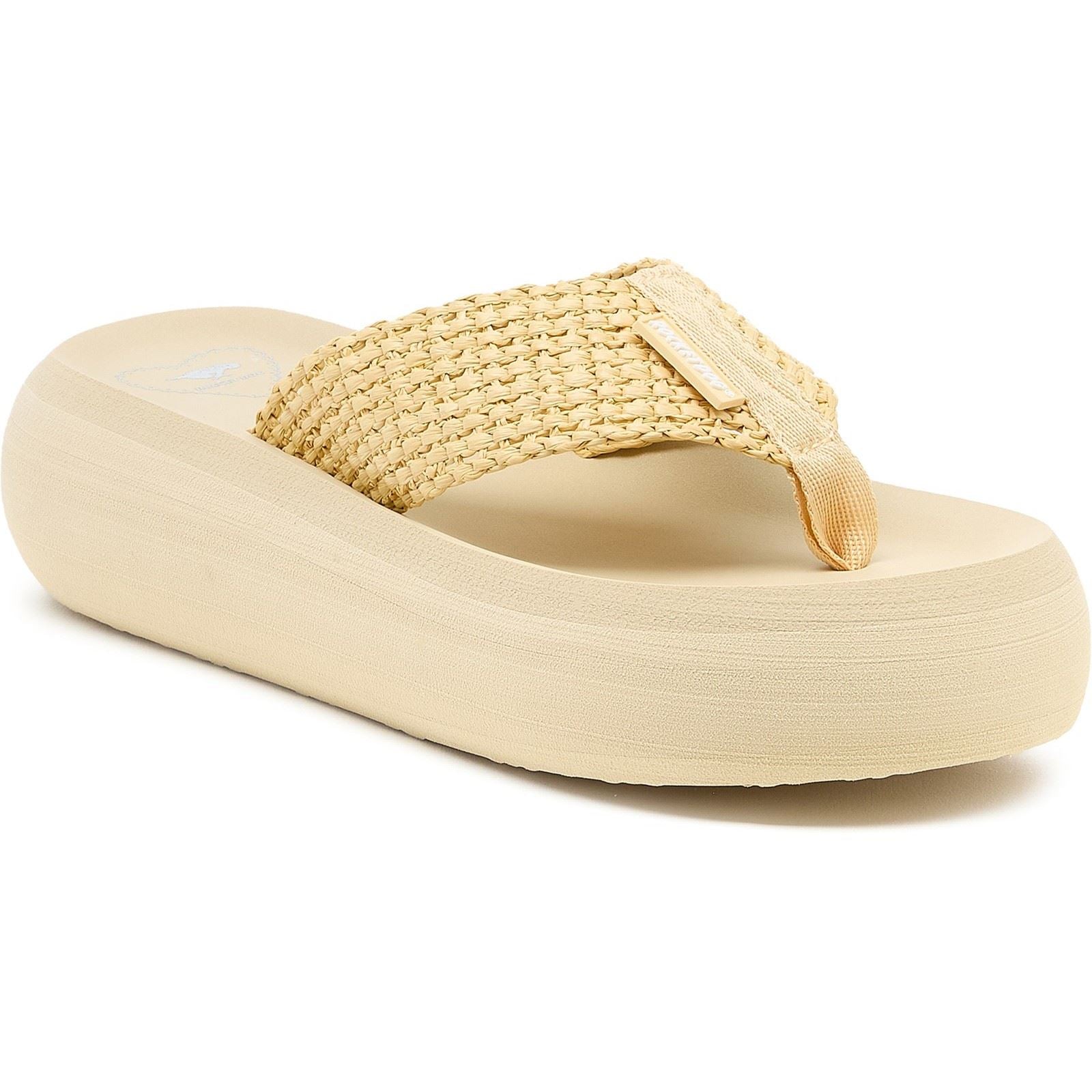 Rocket Dog Sandy Raffia Sandales Naturelles Pour Femmes En Textile