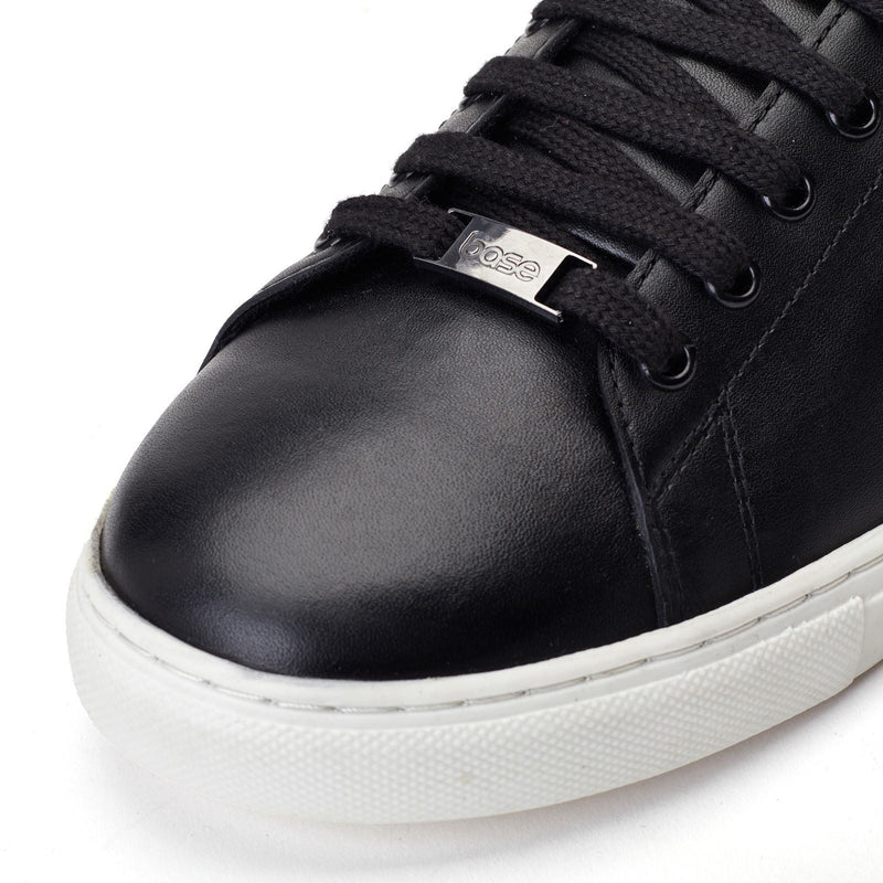 Base London Tucker Baskets Noires En Cuir Pour Hommes