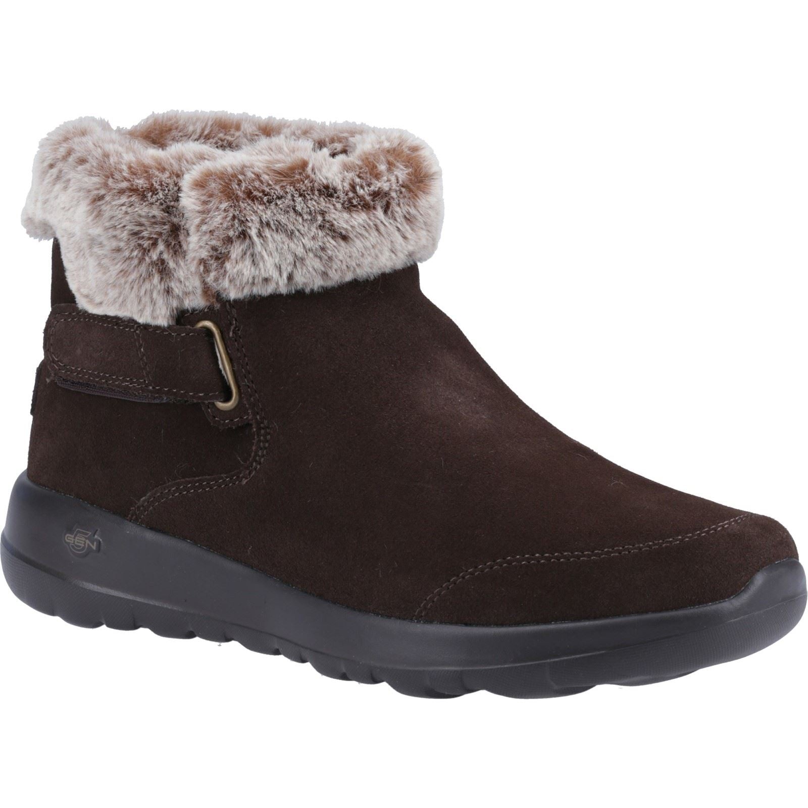 Skechers On-The-Go Joy First Glance Bottes En Cuir Pour Femmes Couleur Chocolat