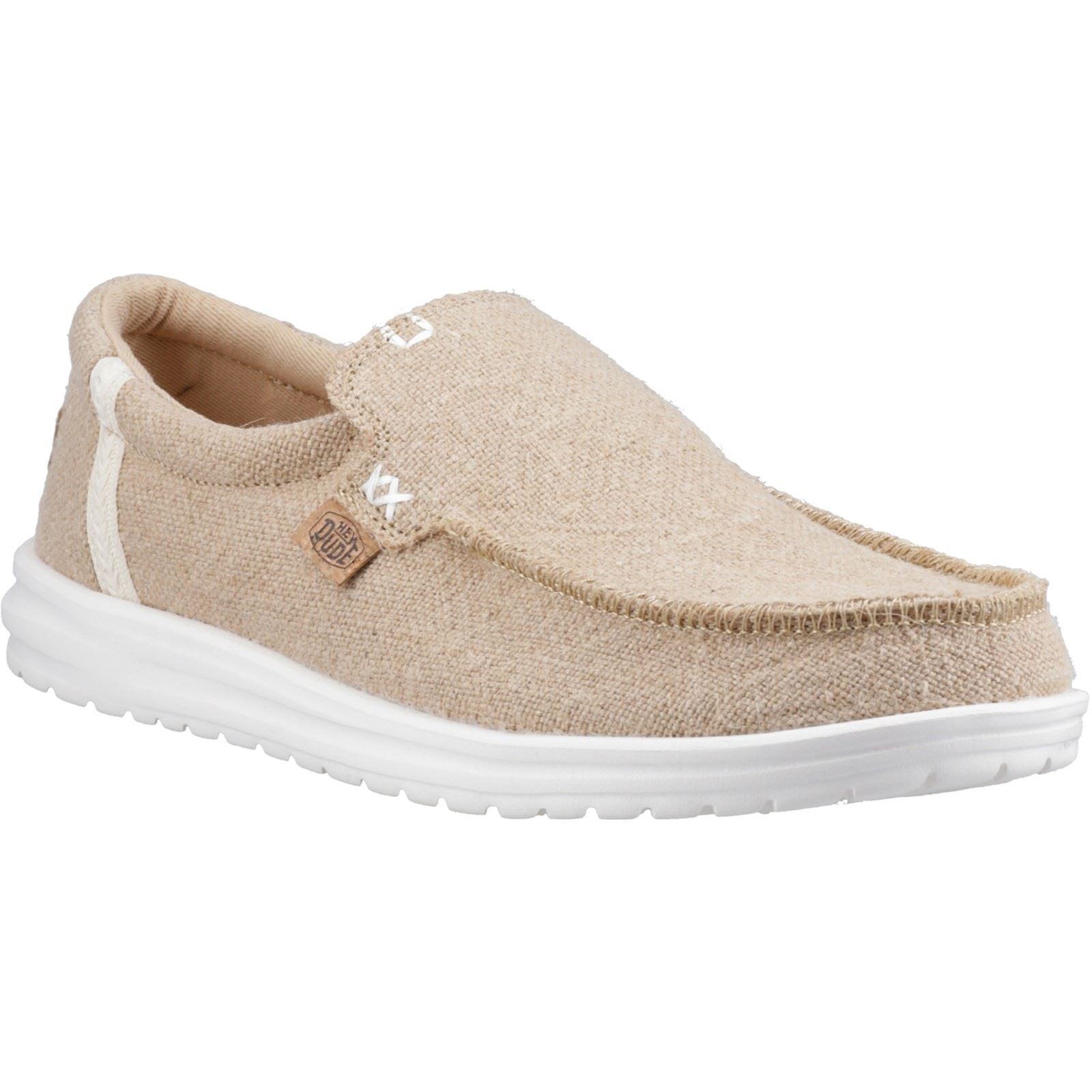 HEYDUDE Mikka Jute Chaussures Mocassins Pour Hommes En Lin Couleur Crème Irlandaise