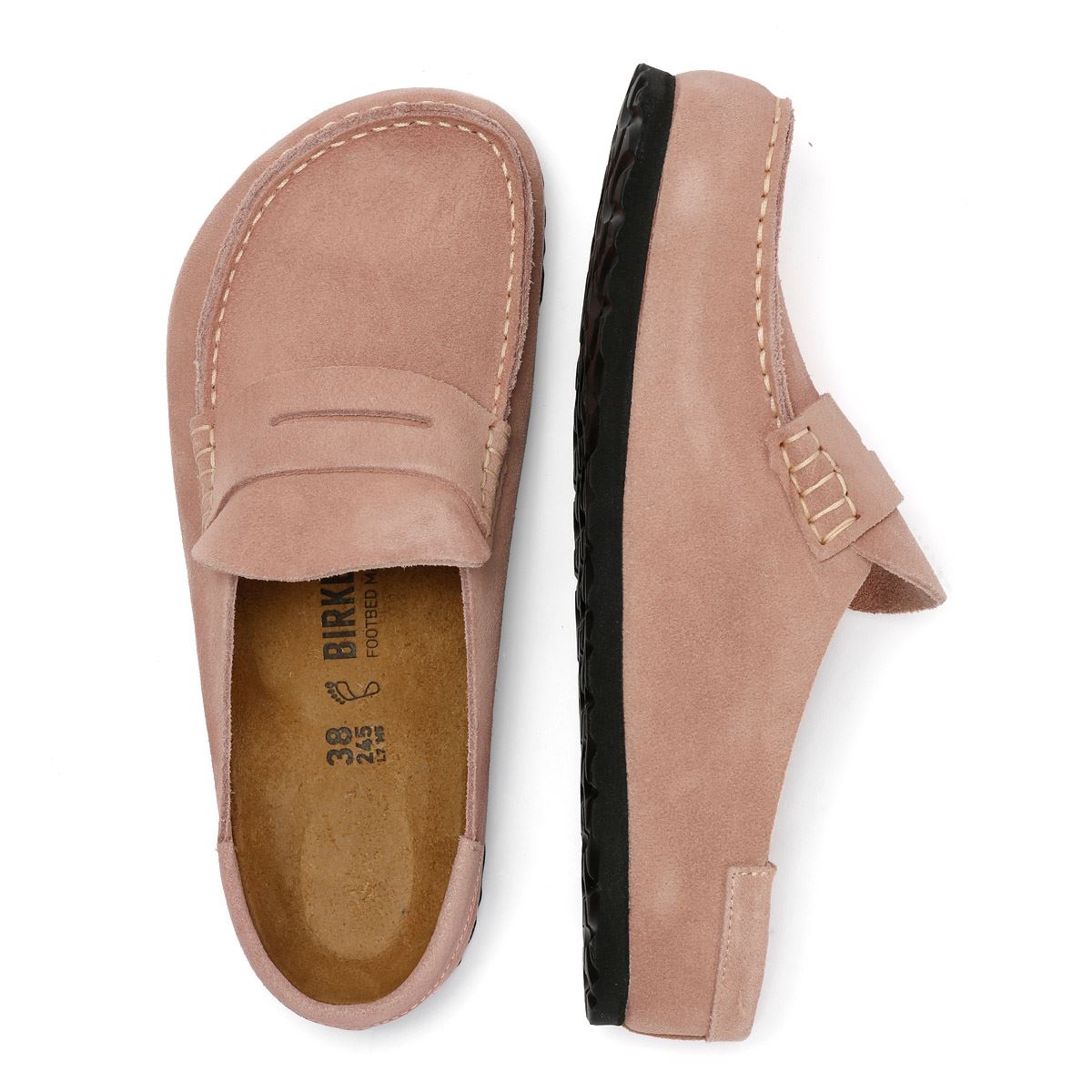 Birkenstock Naples Regular Sabots Roses En Suède Pour Femmes