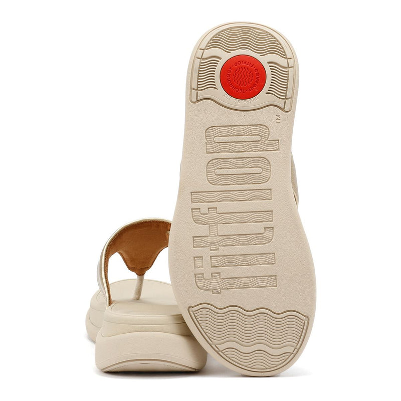 FitFlop F-Mode Go Adjustable Flatform Sandales Dorées Pour Femmes