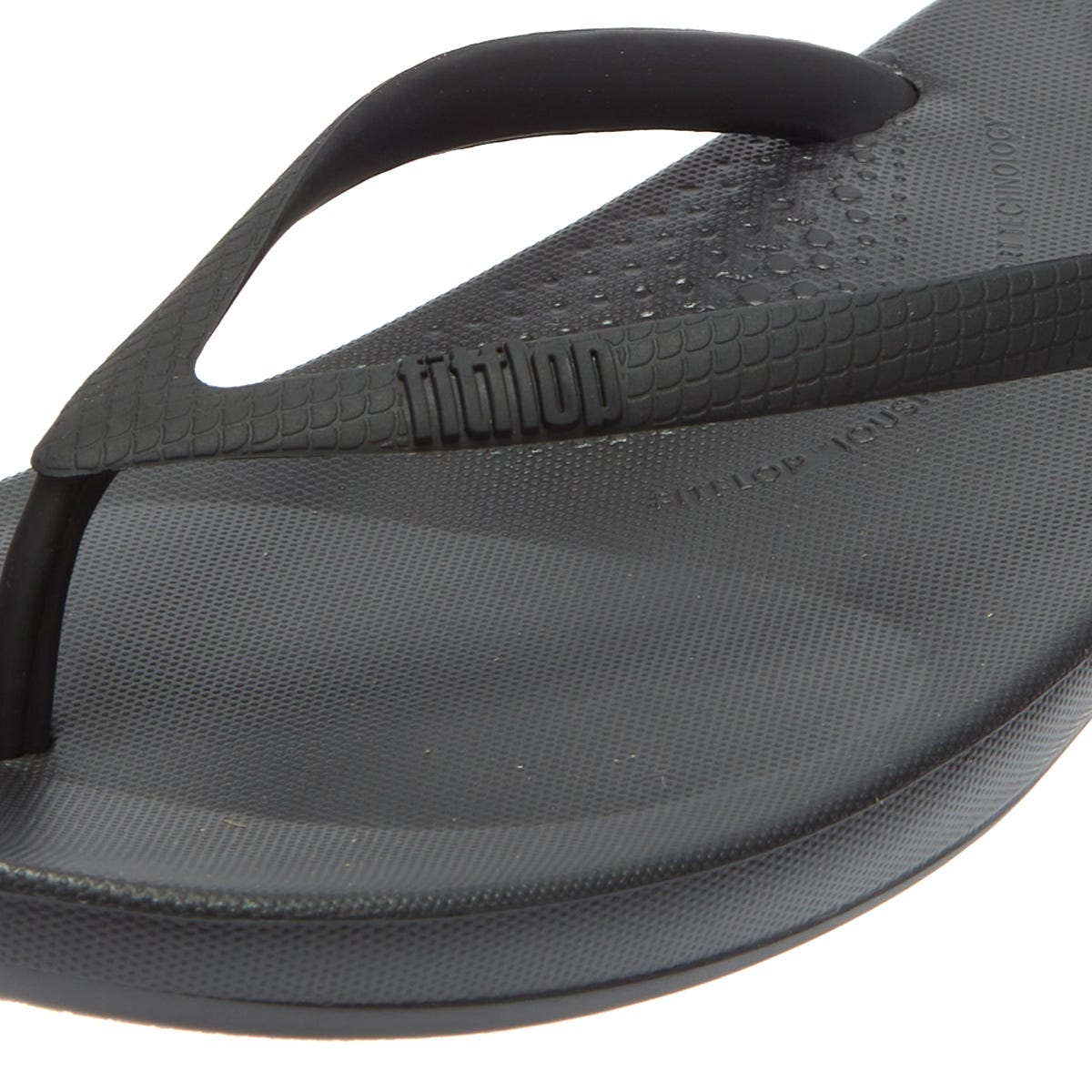 FitFlop Iqushion Tongs ergonomiques pour femmes, entièrement noires