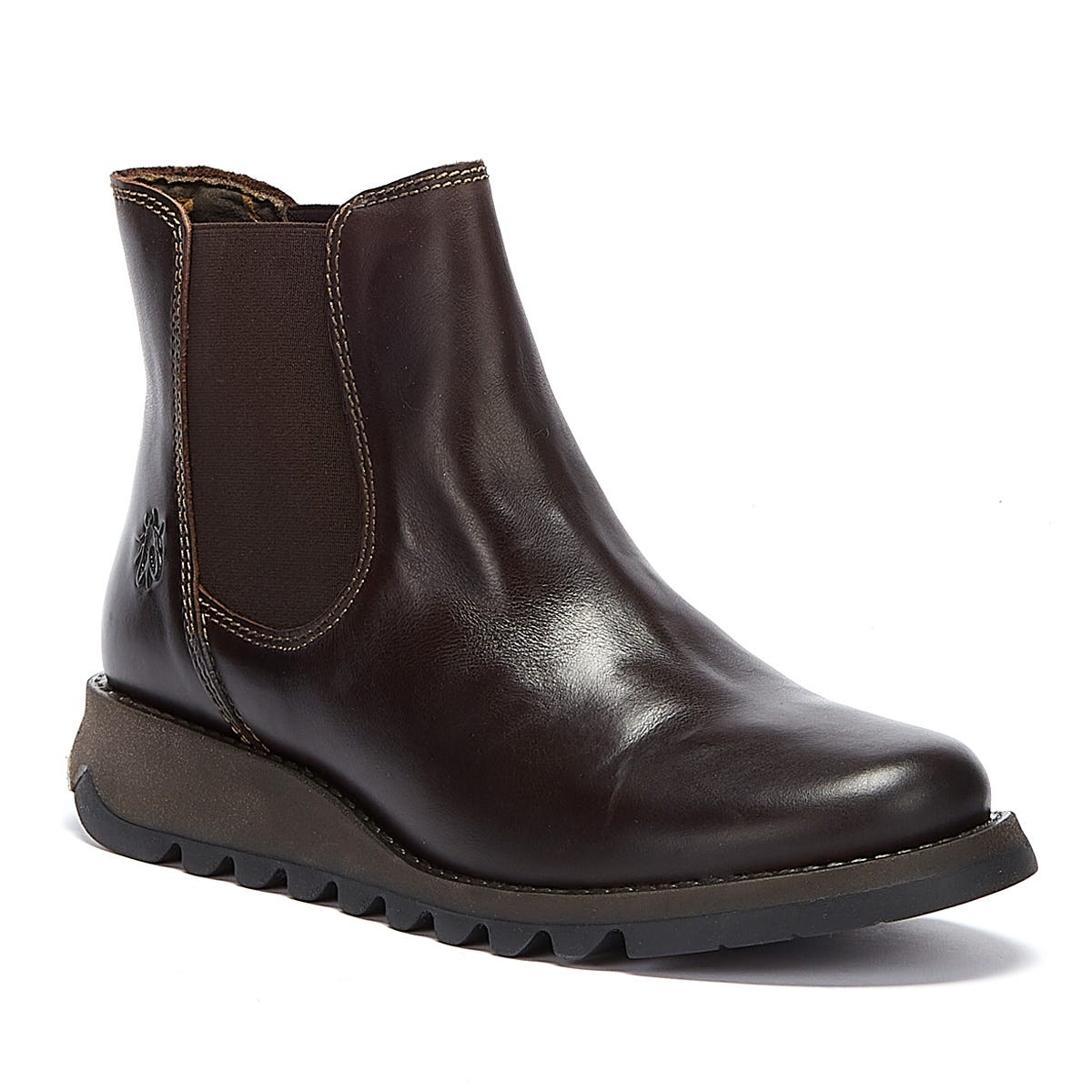 Fly London Bottes en cuir Salv marron foncé pour femmes