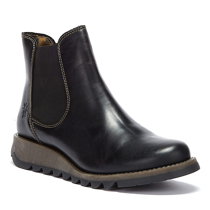 Fly London Salv Womens Black Leather Boots