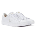 Fred Perry Spencer en cuir pour homme blanc/argent Baskets
