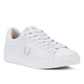 Fred Perry Spencer en cuir pour homme blanc/argent Baskets
