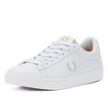 Fred Perry Spencer en cuir pour homme blanc/argent Baskets