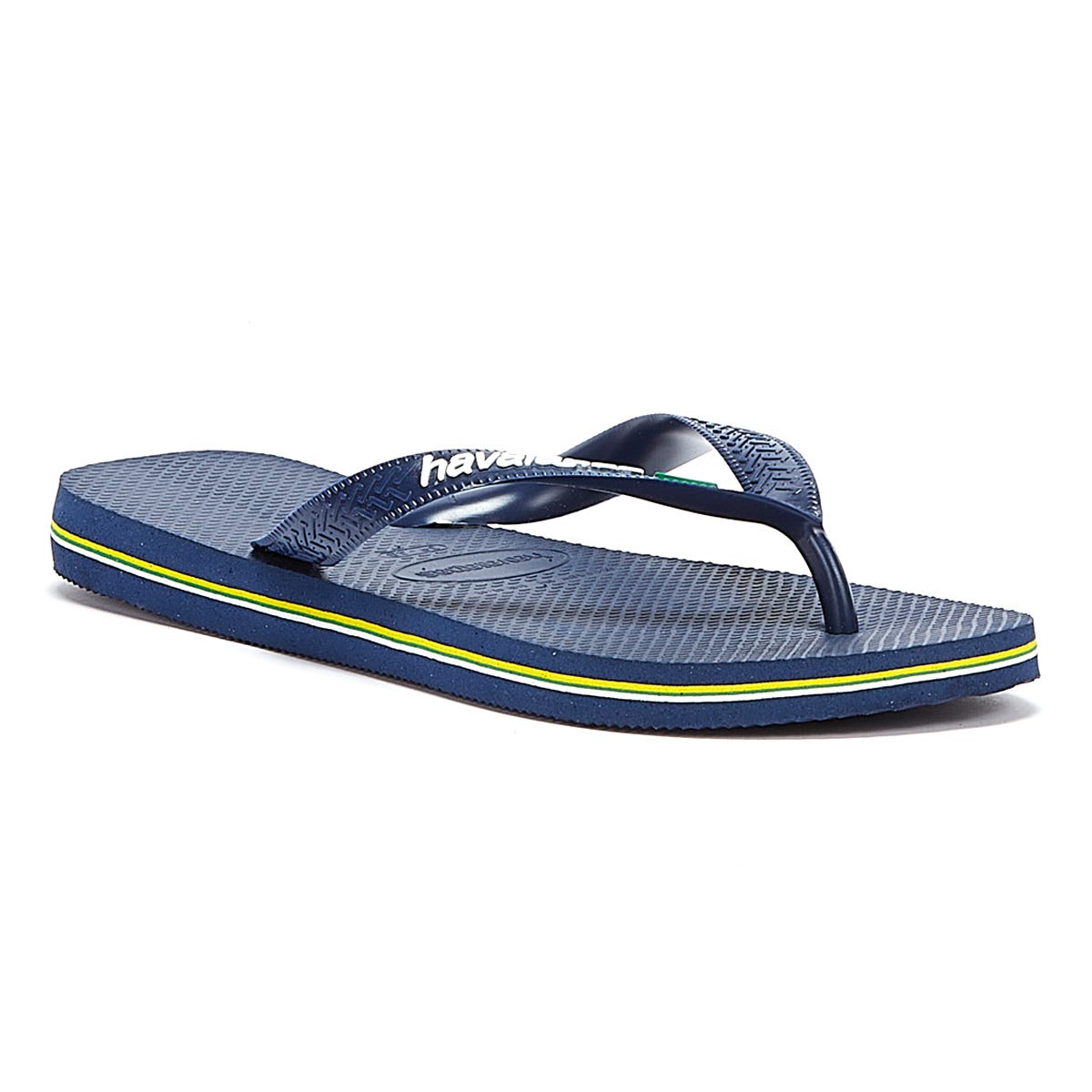Tongs en caoutchouc bleu marine avec logo Havaianas Brasil