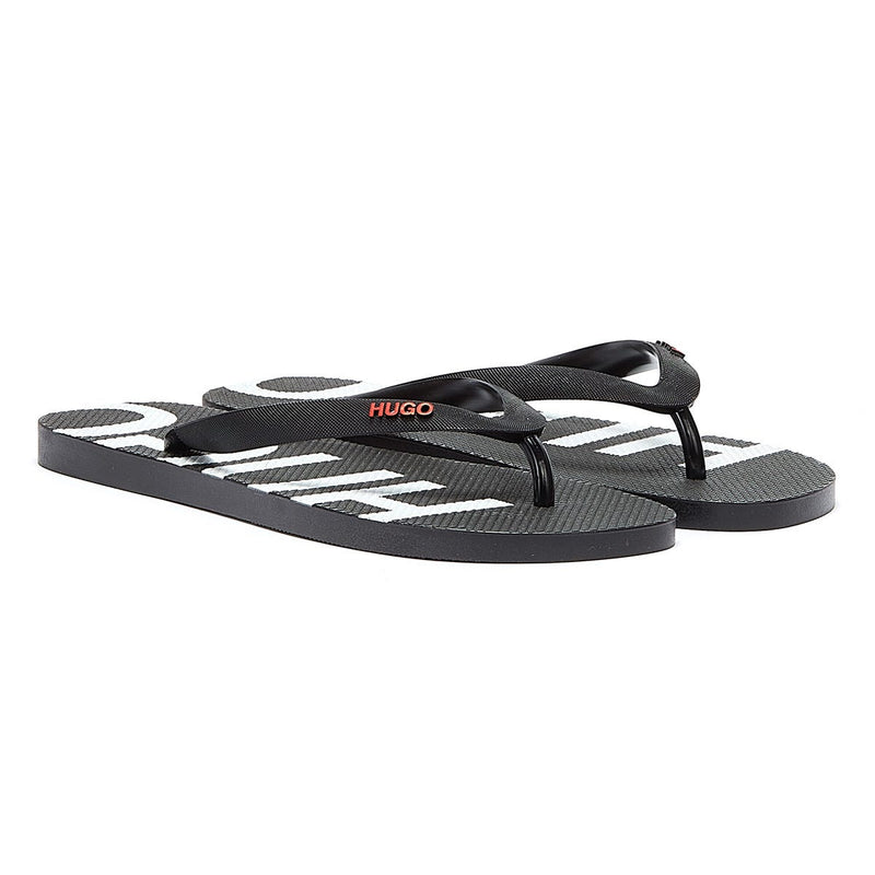 HUGO On Fire Mens Black Flip Flops